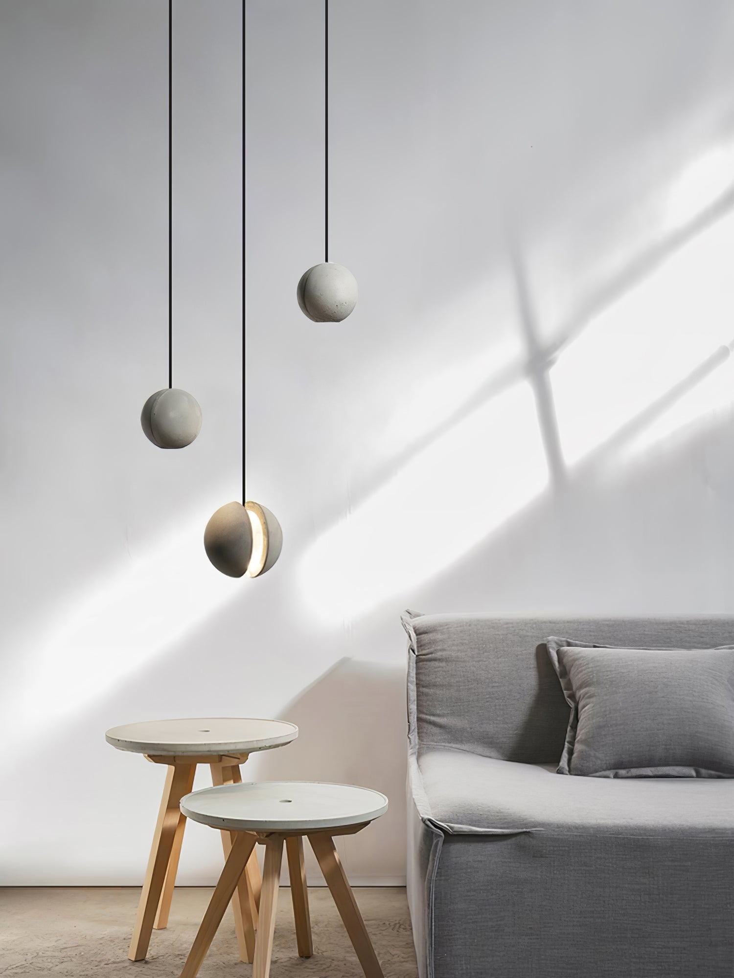 Lámpara colgante de hormigón minimalista Moon – Luz de techo moderna