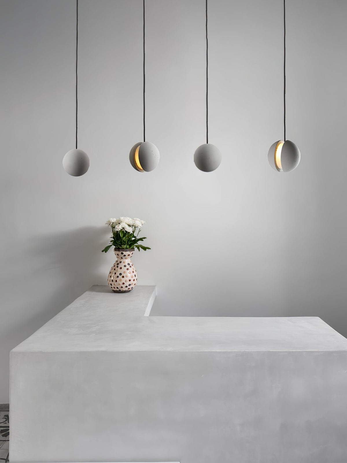 Lámpara colgante de hormigón minimalista Moon – Luz de techo moderna