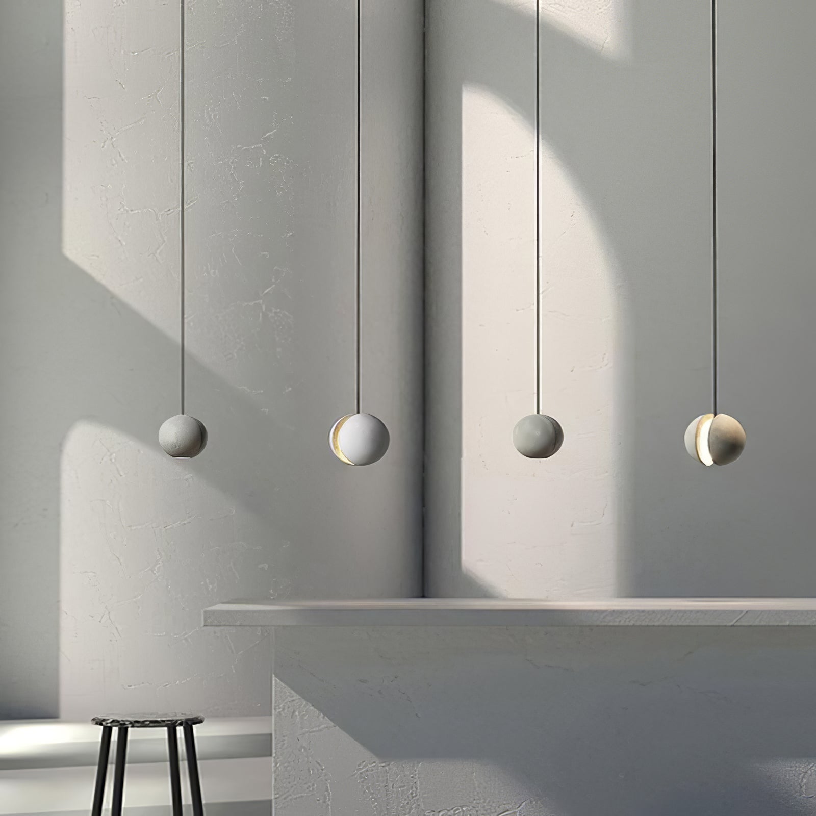Lámpara colgante de hormigón minimalista Moon – Luz de techo moderna