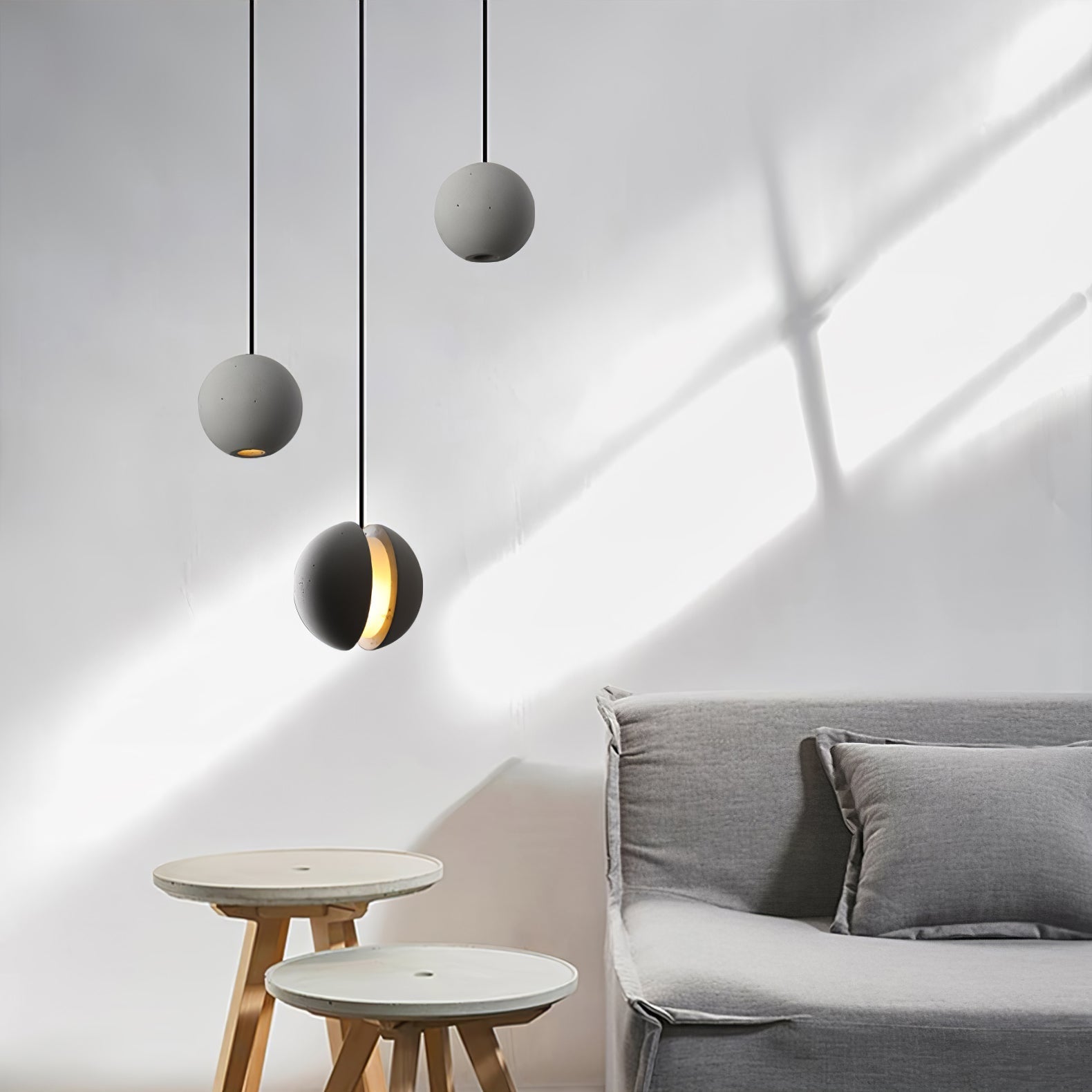 Lámpara colgante de hormigón minimalista Moon – Luz de techo moderna