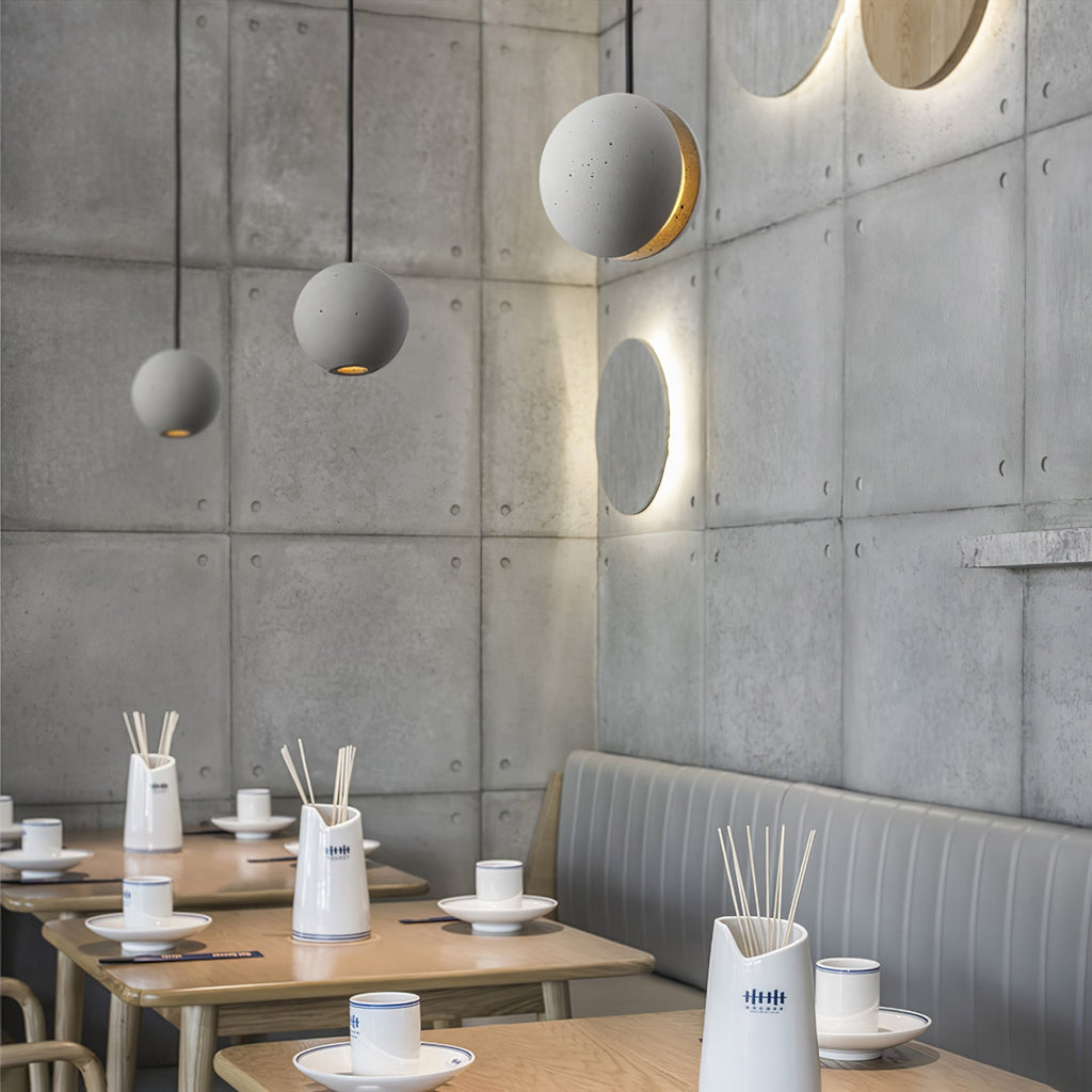 Lámpara colgante de hormigón minimalista Moon – Luz de techo moderna
