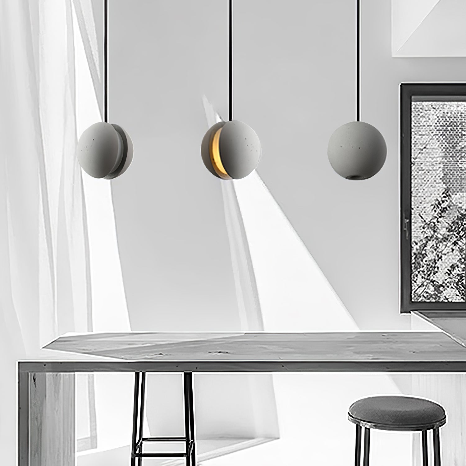 Lámpara colgante de hormigón minimalista Moon – Luz de techo moderna