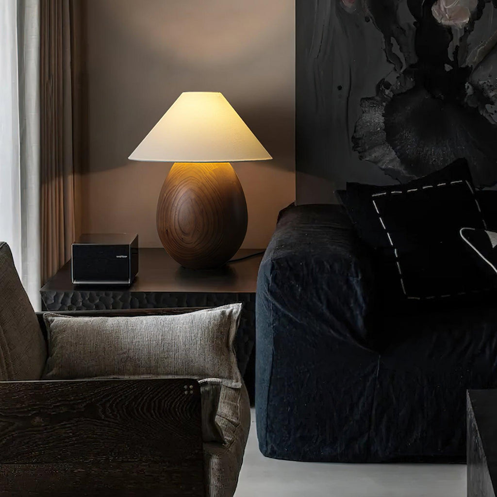 Träbordslampa, Luna — dimbar, kompakt design