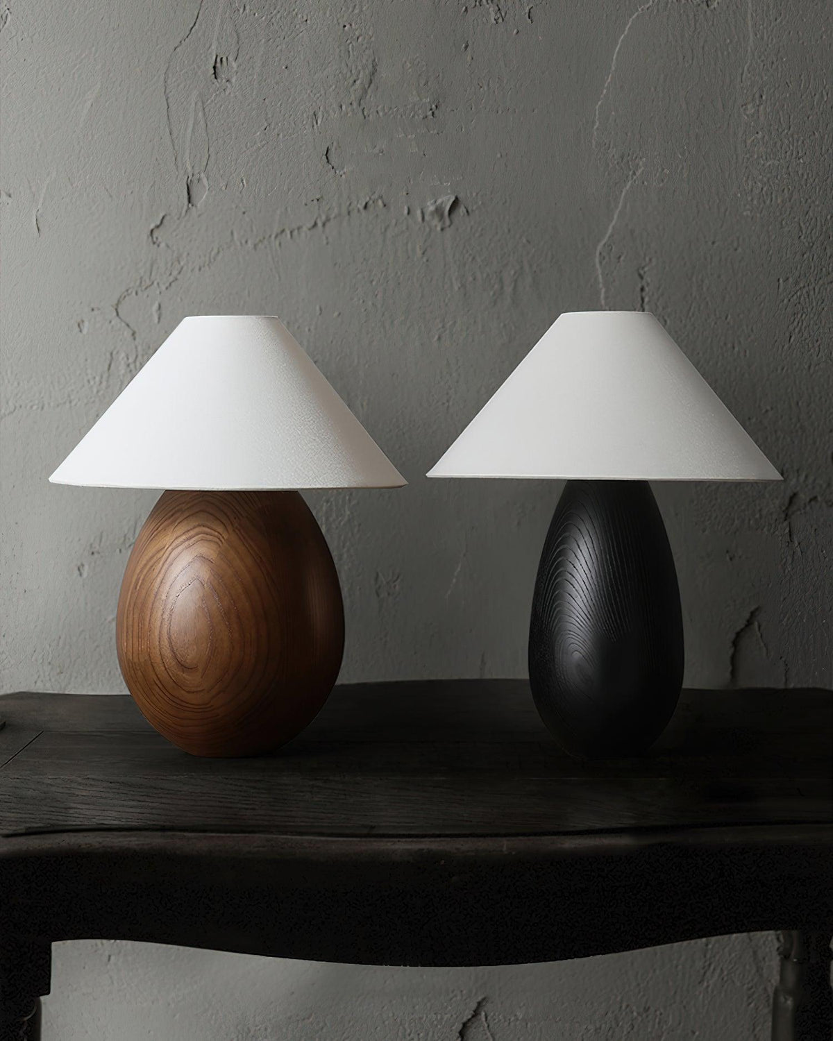 Träbordslampa, Luna — dimbar, kompakt design