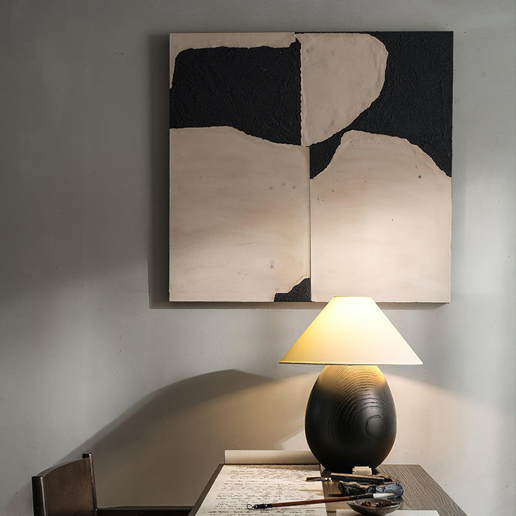 Träbordslampa, Luna — dimbar, kompakt design