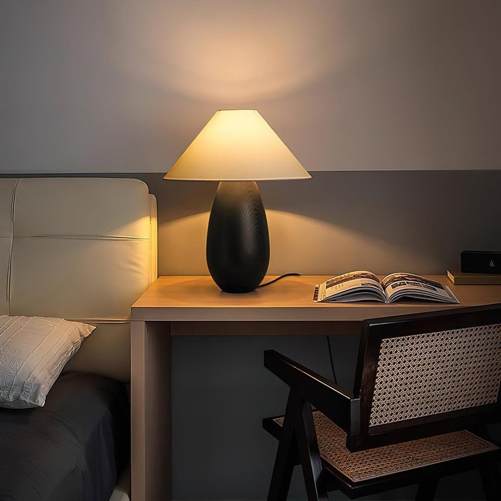 Träbordslampa, Luna — dimbar, kompakt design