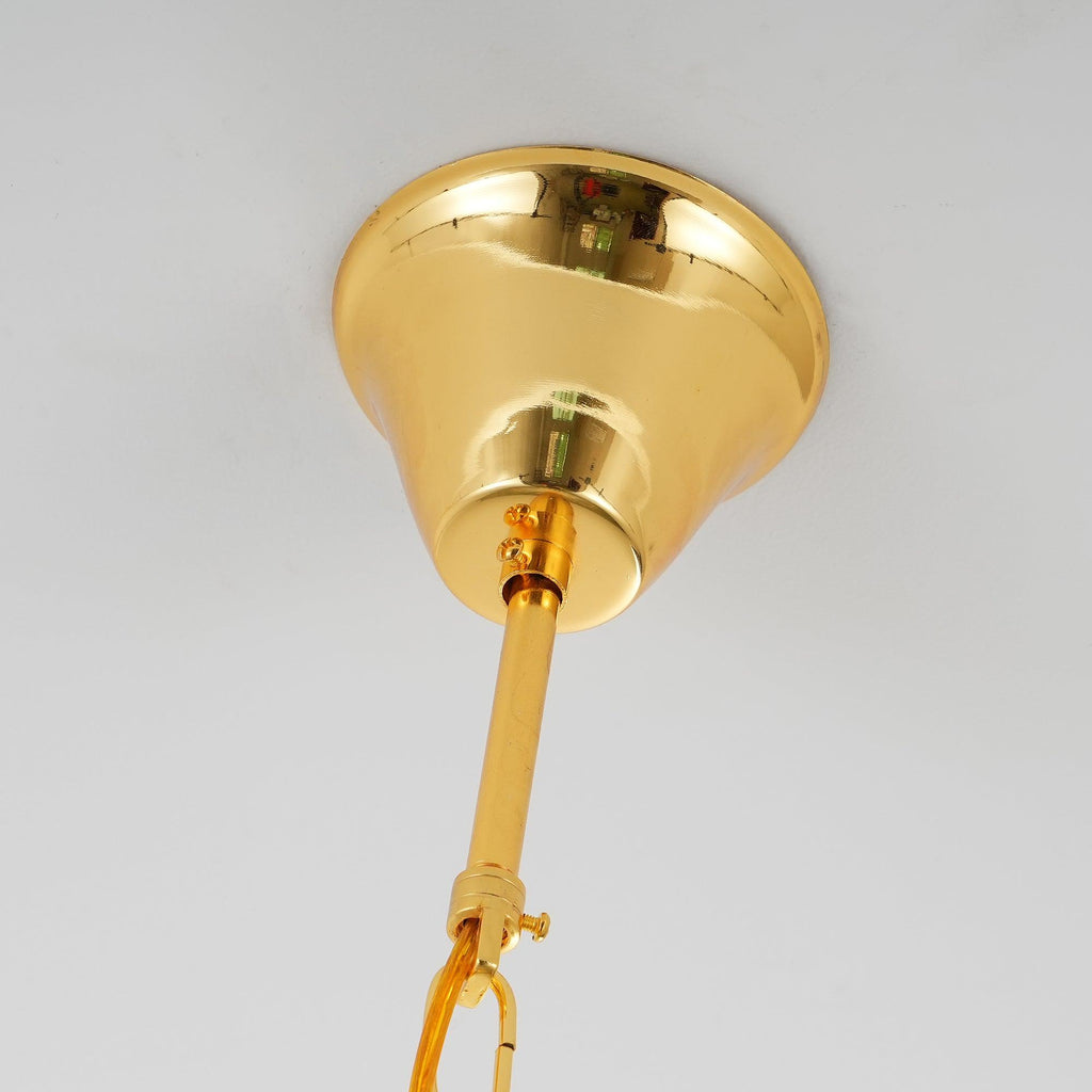 Trevi Glass Chandelier — Polished Gold Canopy, Curved Clear Glass Rods, 5 Sizes