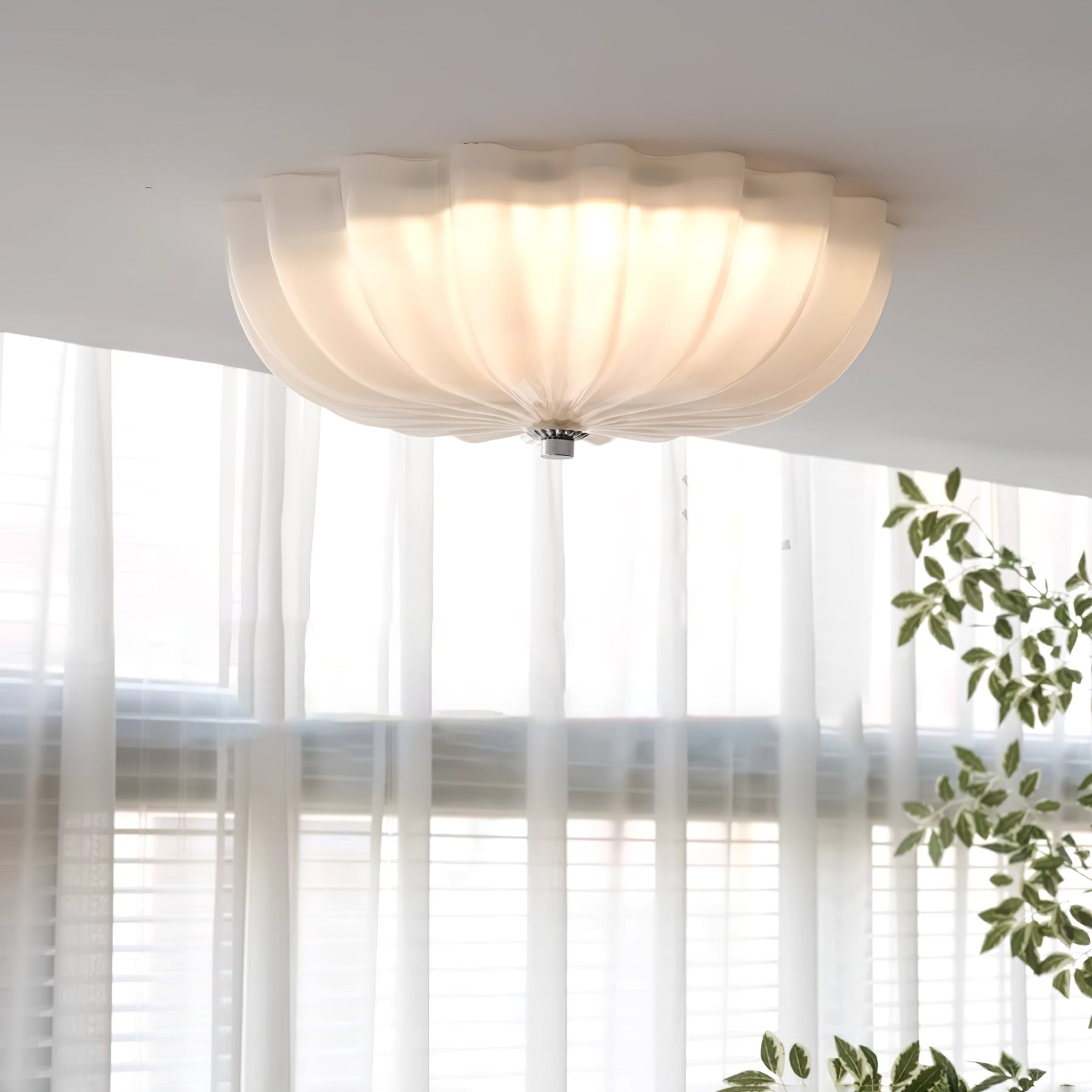 Murano taklampa för utanpåliggande montering — blåst glas, kromfäste