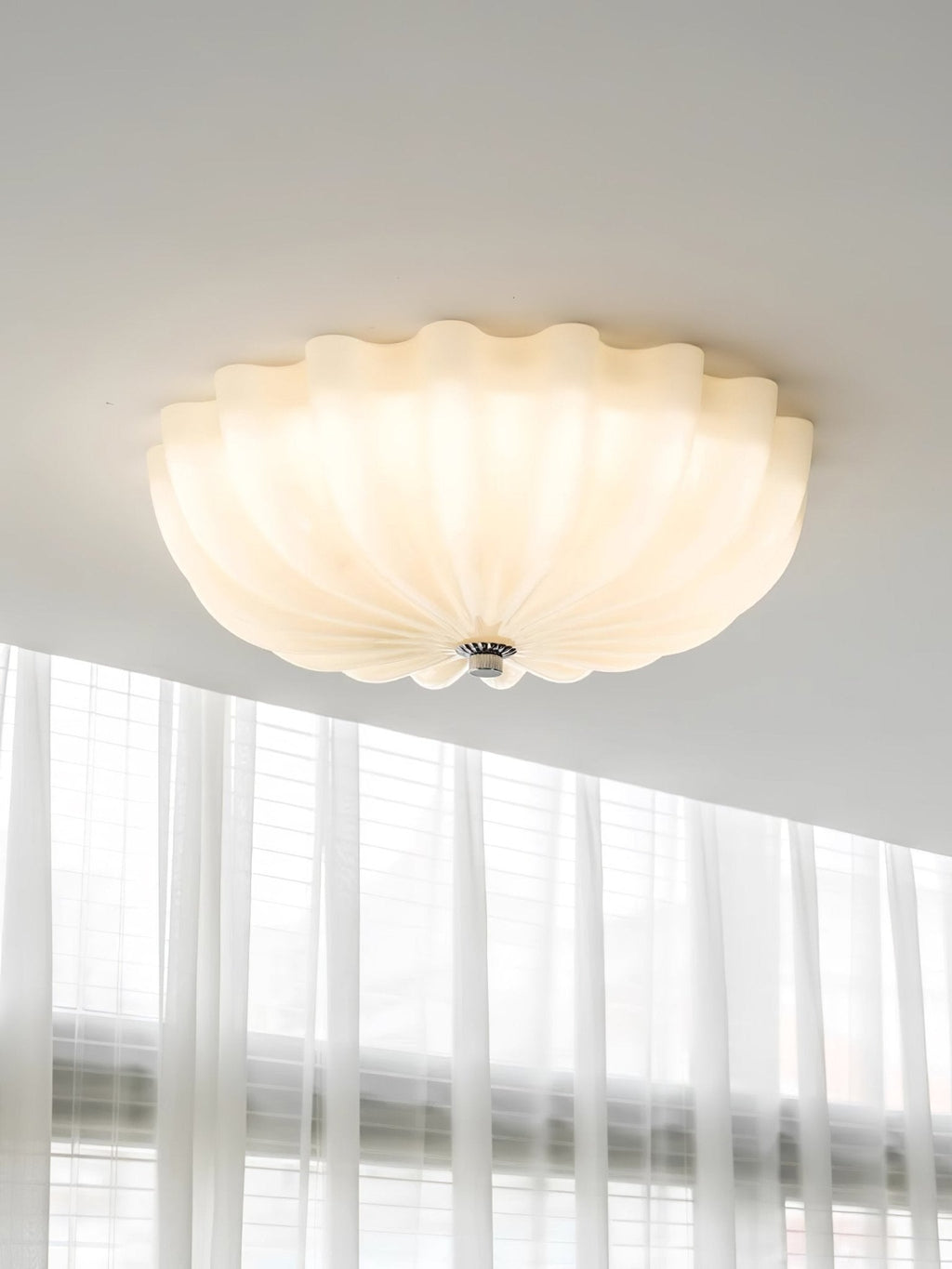 Murano taklampa för utanpåliggande montering — blåst glas, kromfäste
