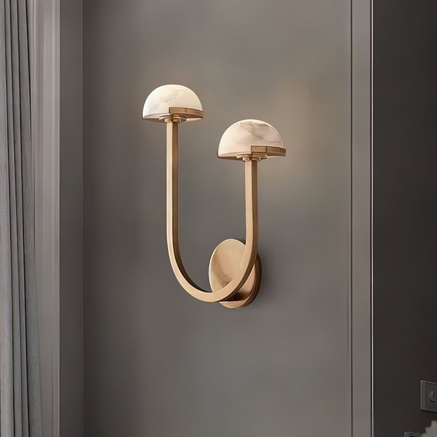 MushroomGlow - Přírodní alabastrová nástěnná lampa