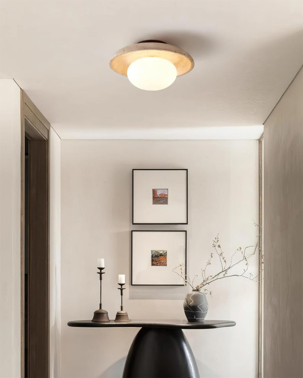Mylie Travertine -kattovalaisin — halkaisija 25cm, G9-kanta, kiinteä asennus