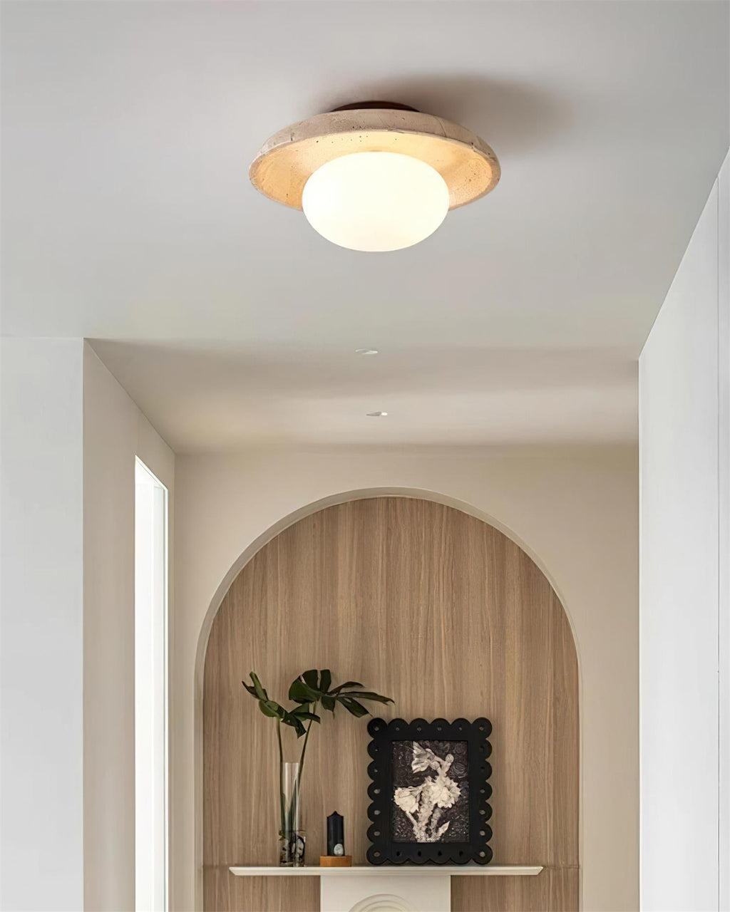 Mylie Travertine -kattovalaisin — halkaisija 25cm, G9-kanta, kiinteä asennus
