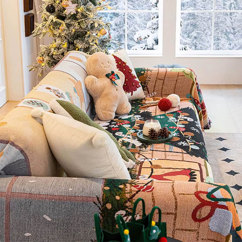 NorthLoom Christmas Sofa Slipcover For Homeowners Easy Care Wrinkle-Resistant Fit