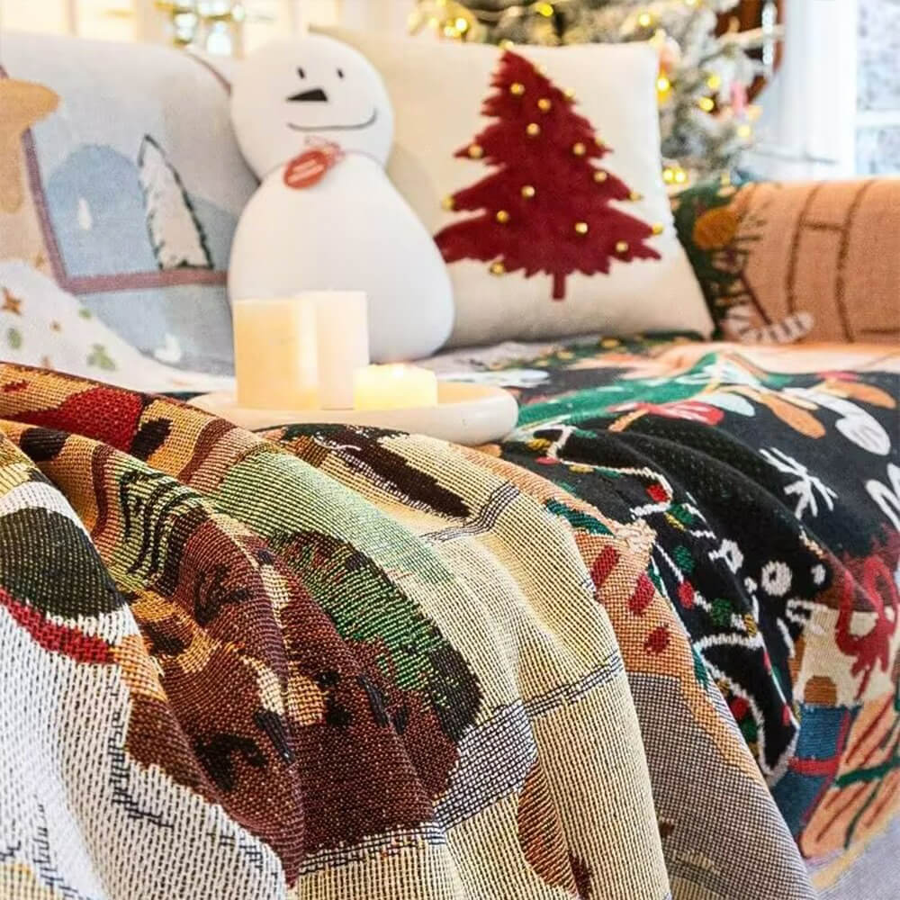 NorthLoom Christmas Sofa Slipcover For Homeowners Easy Care Wrinkle-Resistant Fit