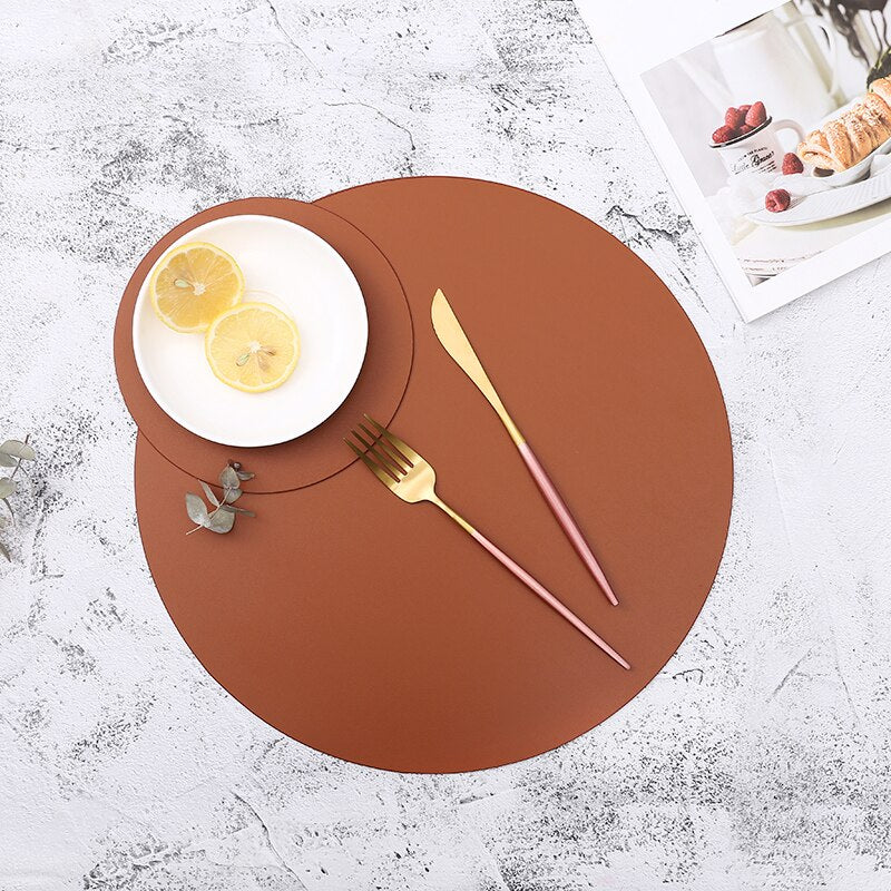 Sets de table et dessous de verre modernes et imperméables en cuir Taavita pour les repas