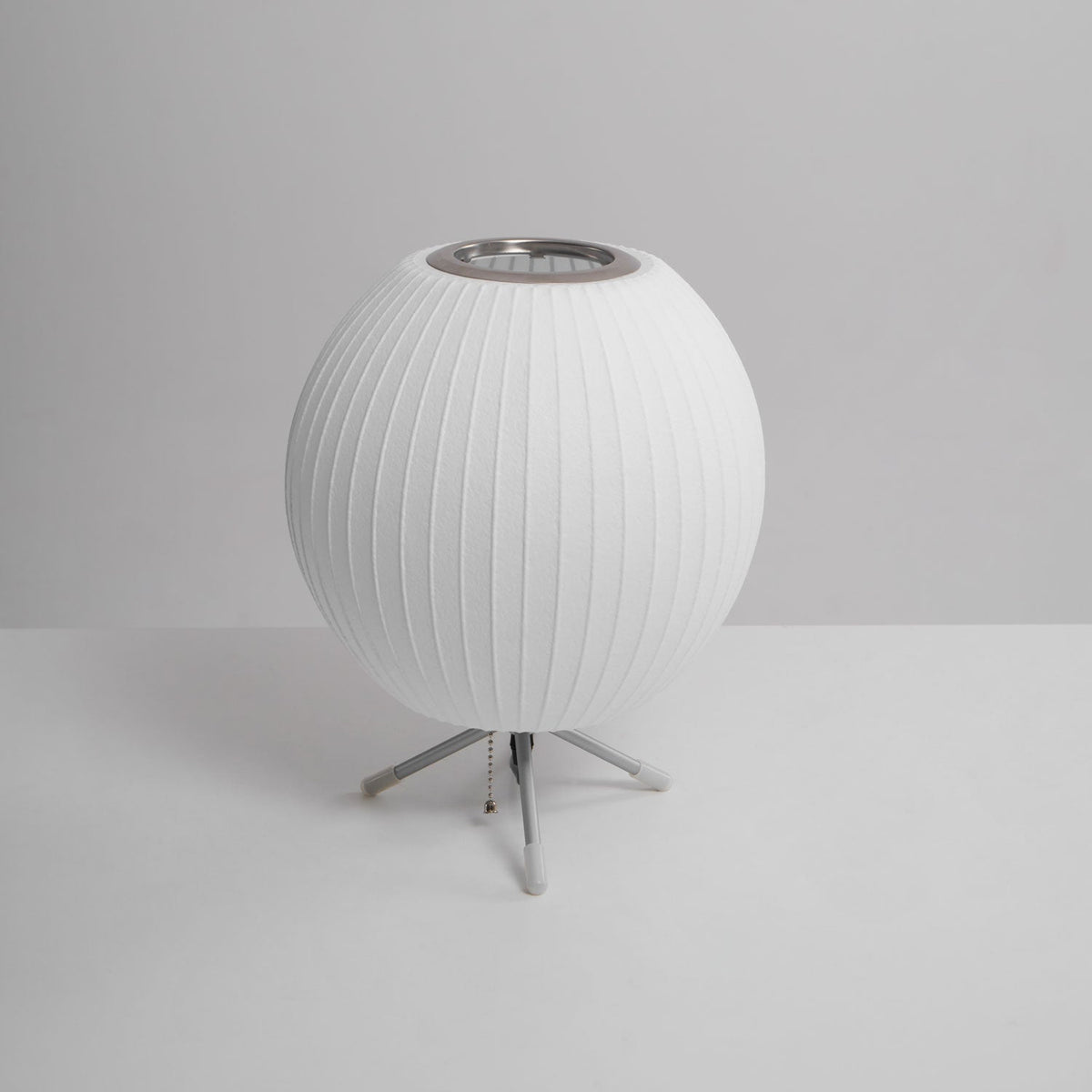 Sphere Form Table Lamp — Triangular Base, Warm Glow