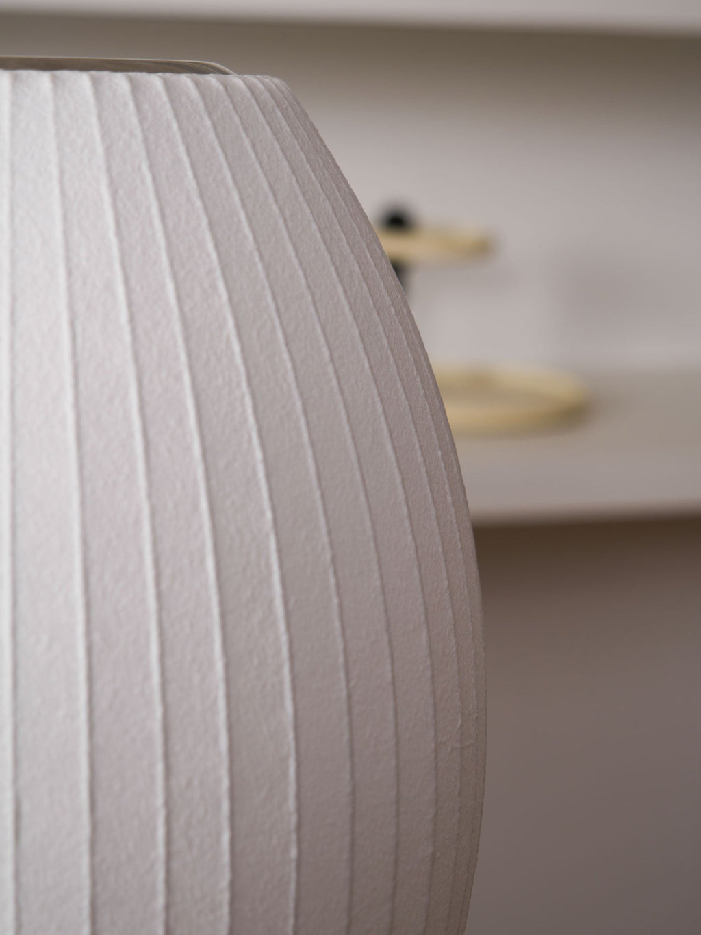 Sphere Form Table Lamp — Triangular Base, Warm Glow