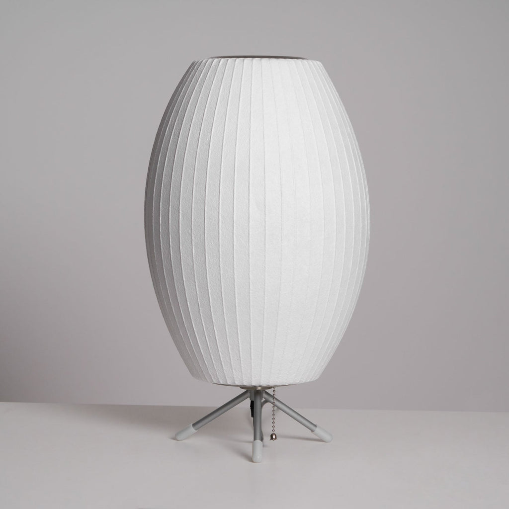 Sphere Form Table Lamp — Triangular Base, Warm Glow