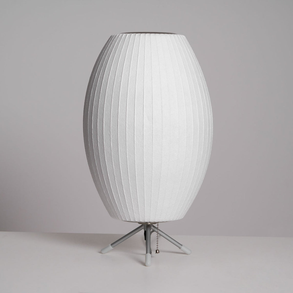 Sphere Form Table Lamp — Triangular Base, Warm Glow
