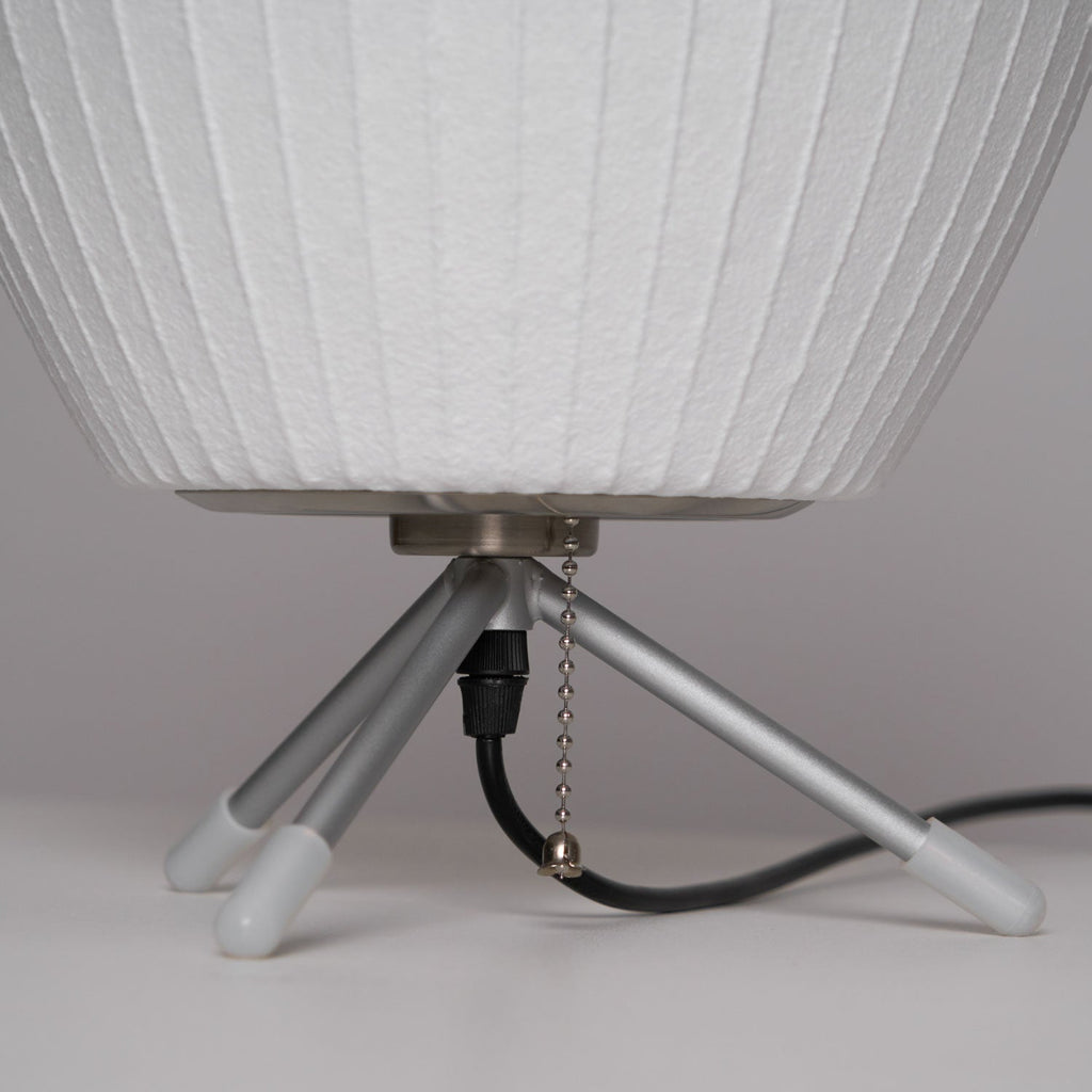 Sphere Form Table Lamp — Triangular Base, Warm Glow