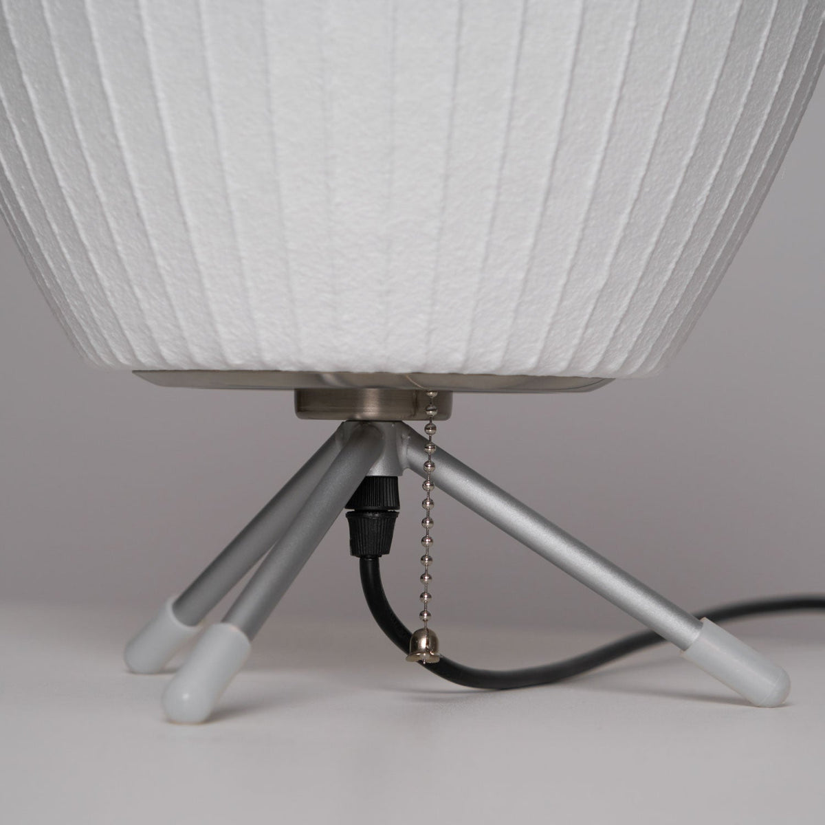Sphere Form Table Lamp — Triangular Base, Warm Glow