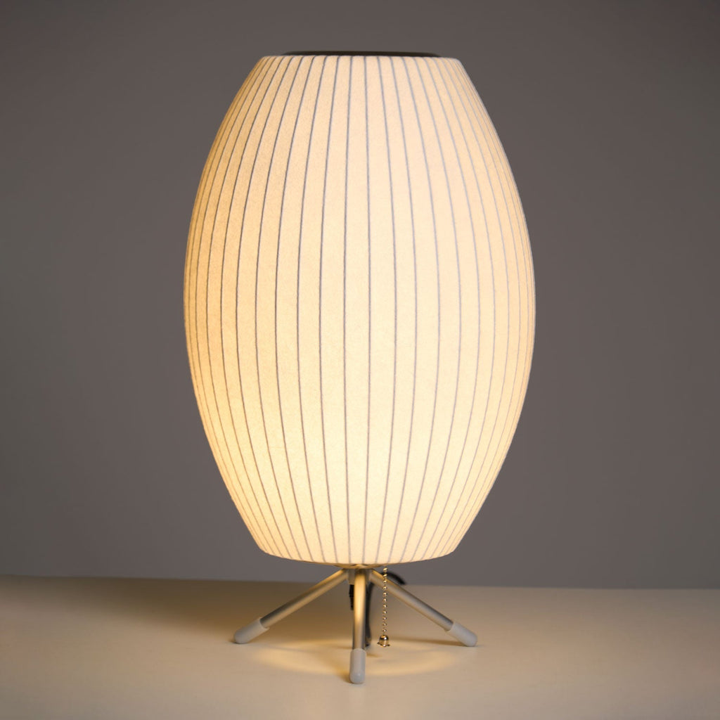 Sphere Form Table Lamp — Triangular Base, Warm Glow