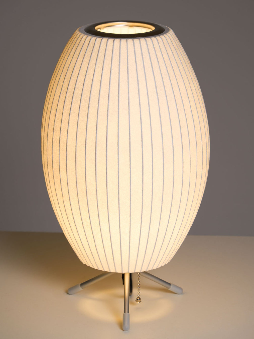 Sphere Form Table Lamp — Triangular Base, Warm Glow