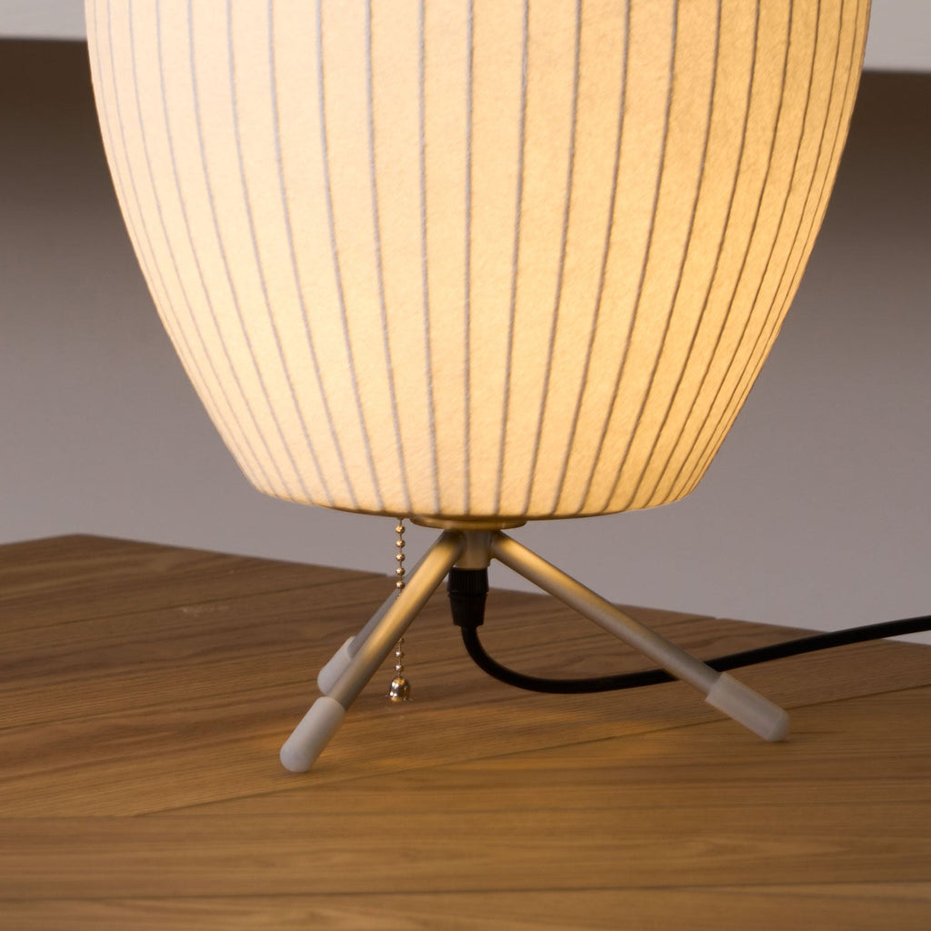 Sphere Form Table Lamp — Triangular Base, Warm Glow