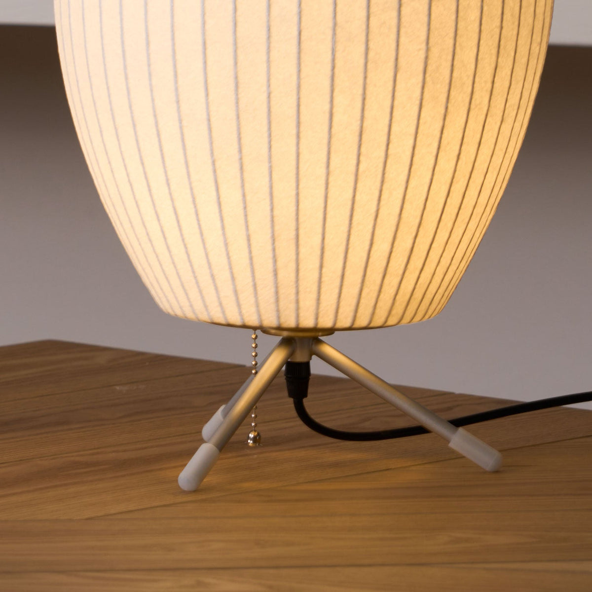 Sphere Form Table Lamp — Triangular Base, Warm Glow