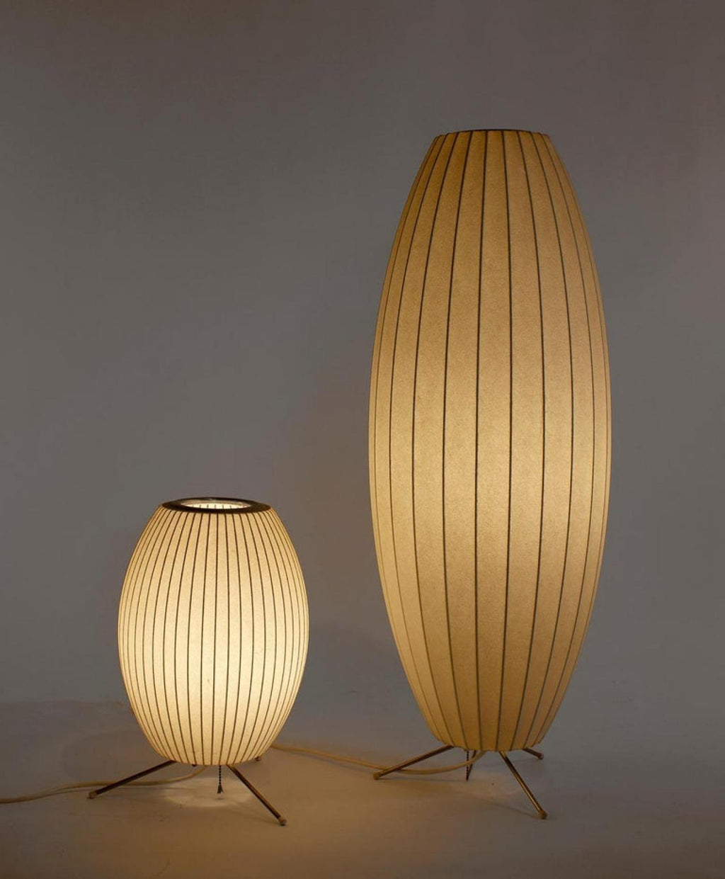 Sphere Form Table Lamp — Triangular Base, Warm Glow