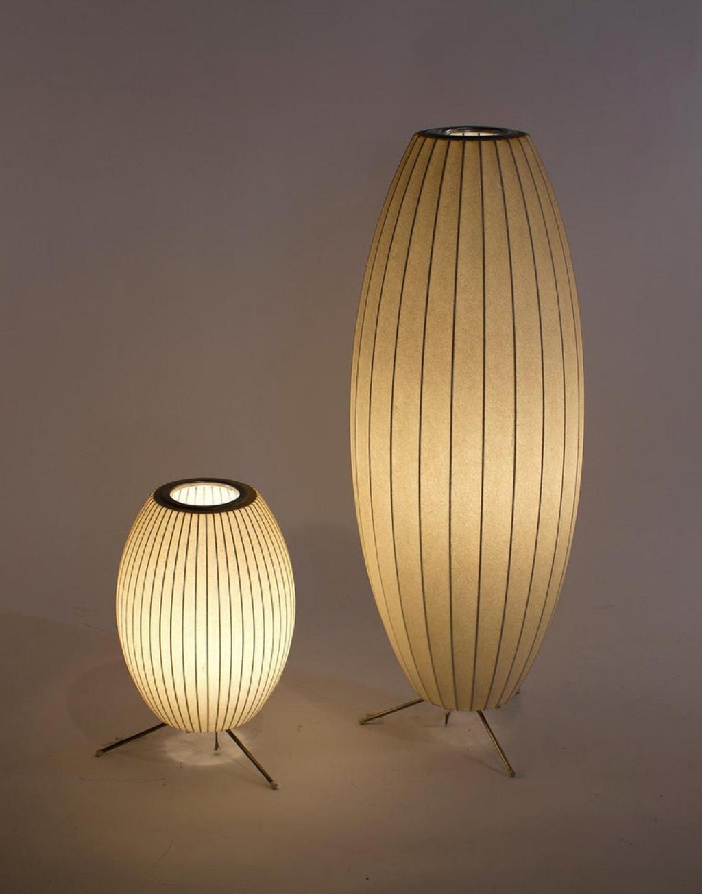 Sphere Form Table Lamp — Triangular Base, Warm Glow