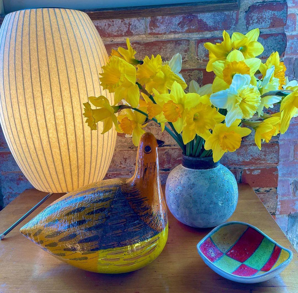 Sphere Form Table Lamp — Triangular Base, Warm Glow