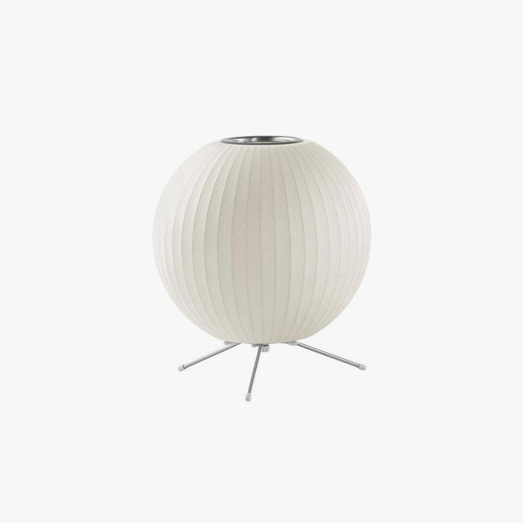 Sphere Form Table Lamp — Triangular Base, Warm Glow