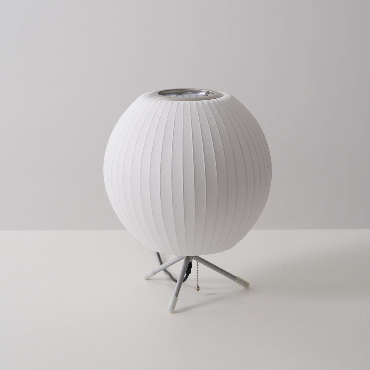 Sphere Form Table Lamp — Triangular Base, Warm Glow