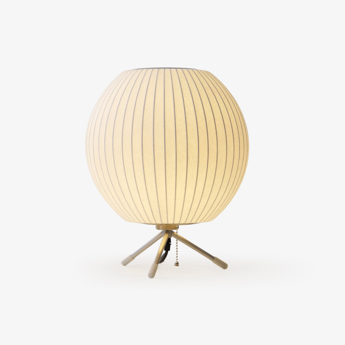 Sphere Form Table Lamp — Triangular Base, Warm Glow