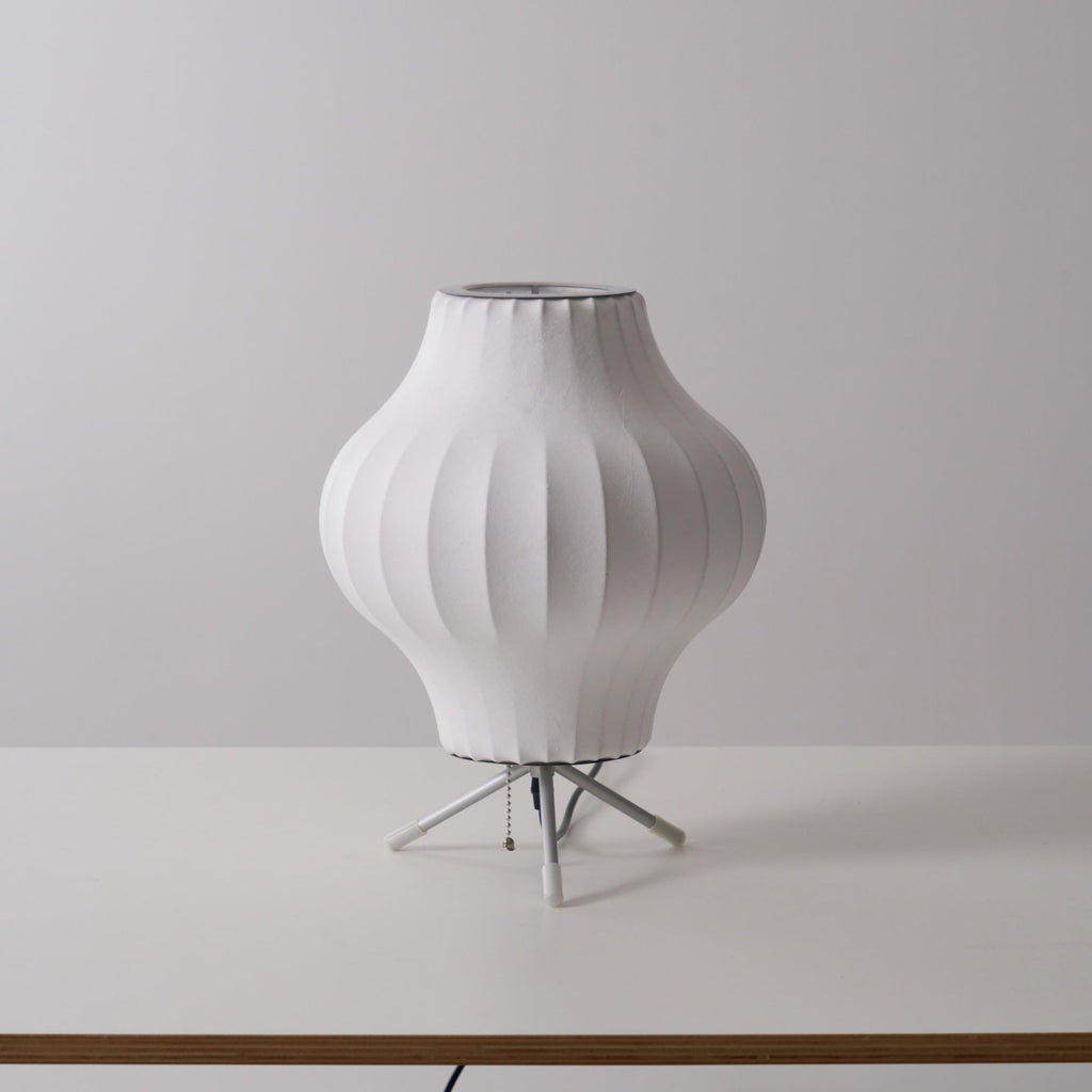 Sphere Form Table Lamp — Triangular Base, Warm Glow
