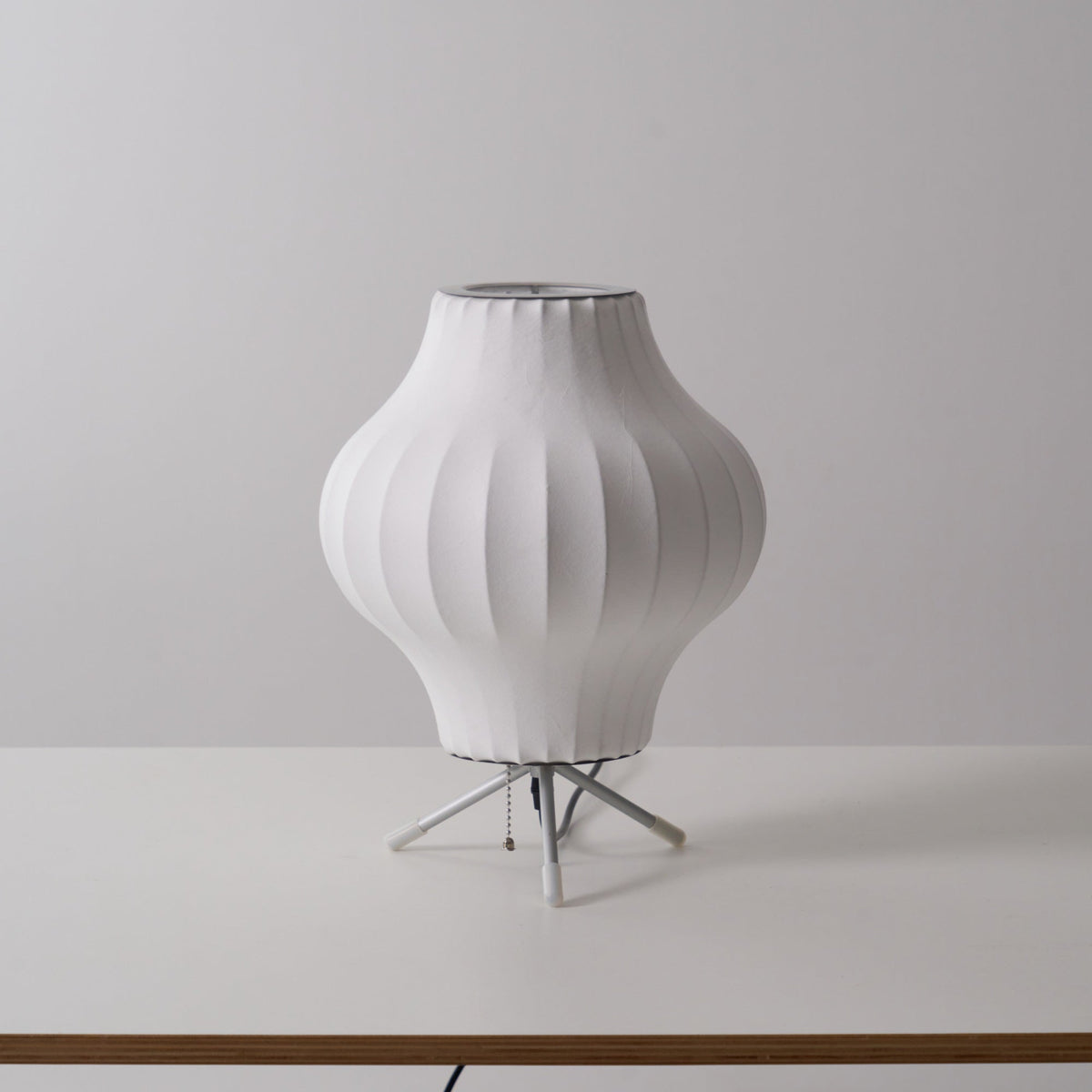 Sphere Form Table Lamp — Triangular Base, Warm Glow