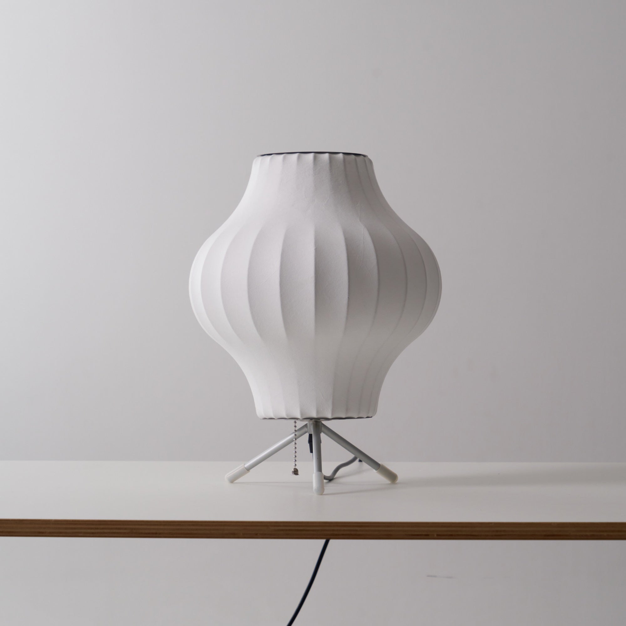 Sphere Form Table Lamp — Triangular Base, Warm Glow