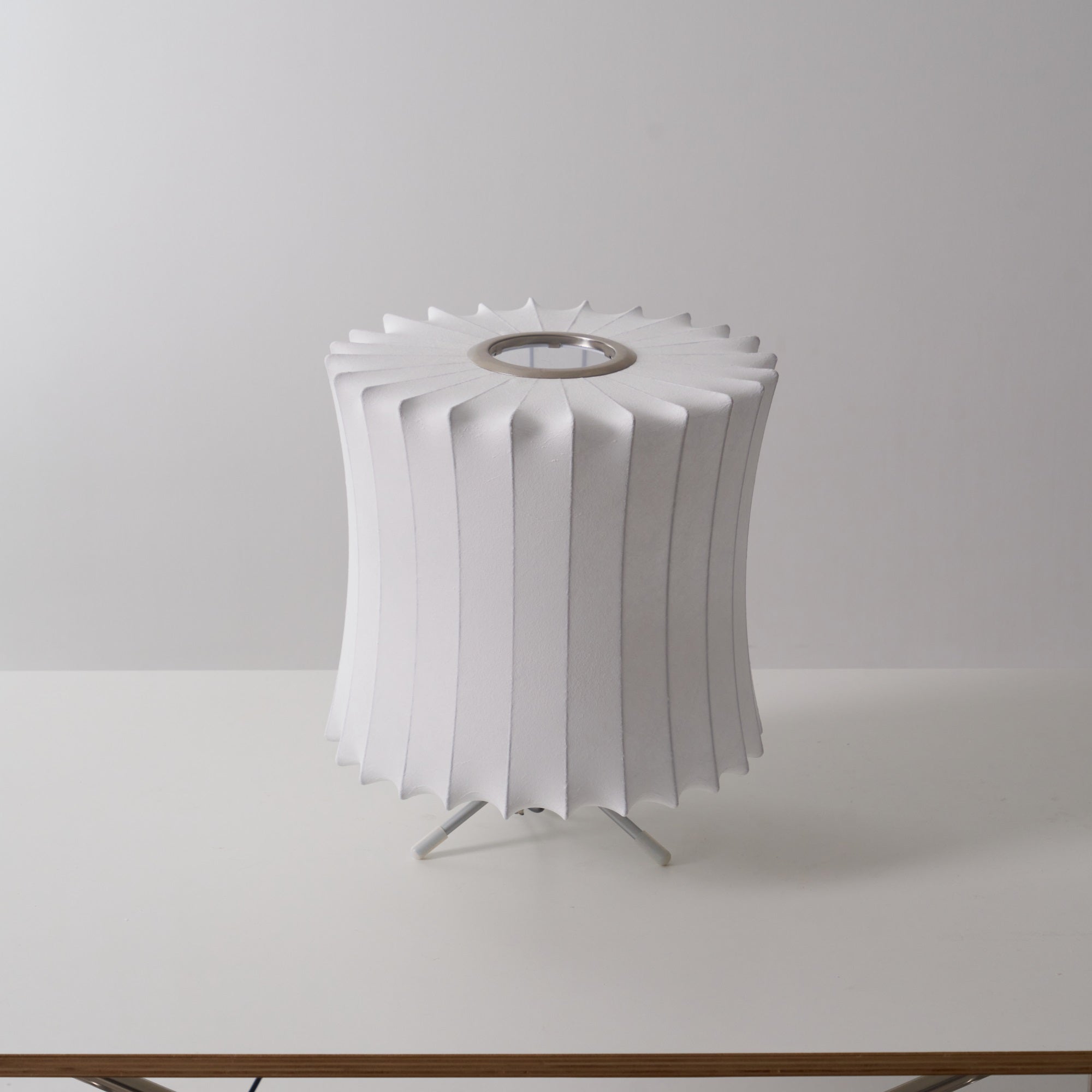 Sphere Form Table Lamp — Triangular Base, Warm Glow