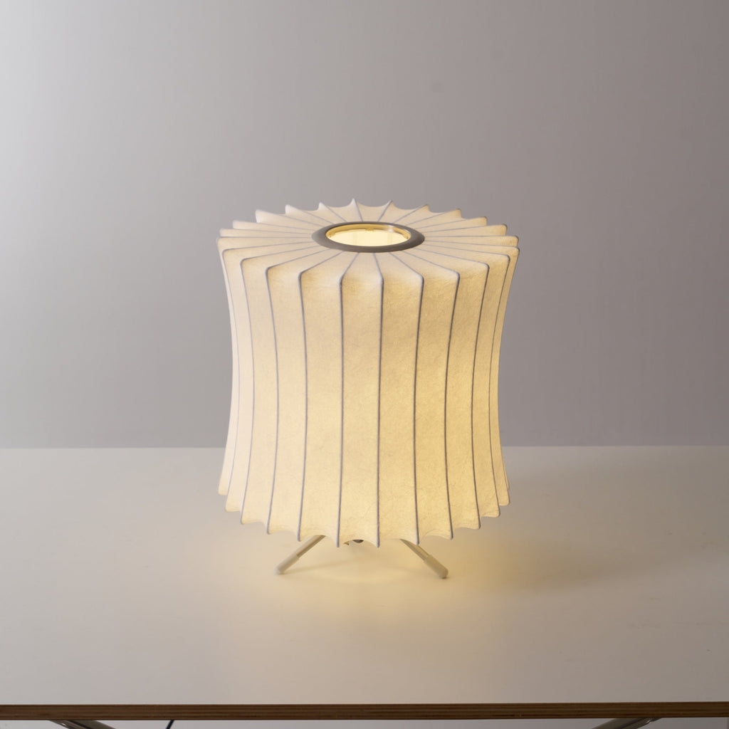 Sphere Form Table Lamp — Triangular Base, Warm Glow
