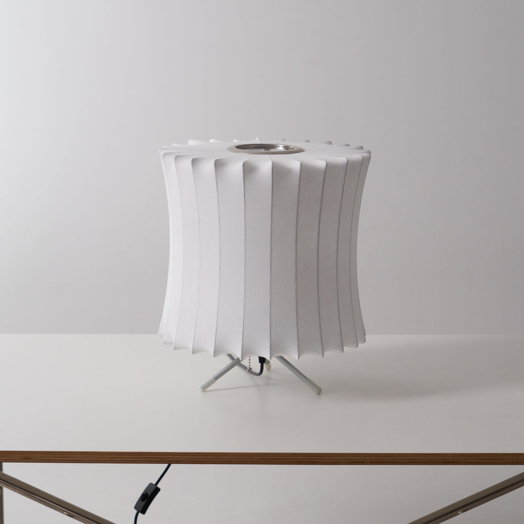 Sphere Form Table Lamp — Triangular Base, Warm Glow