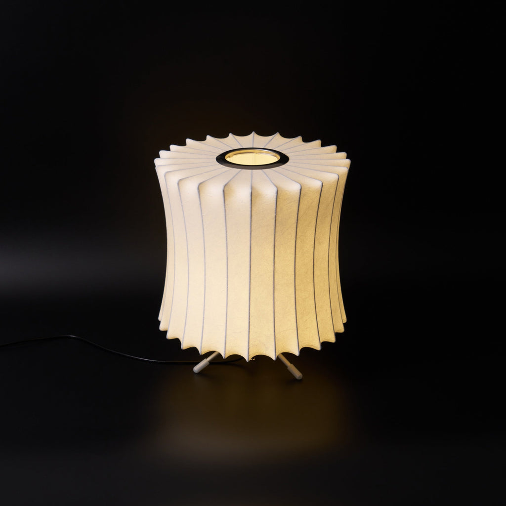 Sphere Form Table Lamp — Triangular Base, Warm Glow