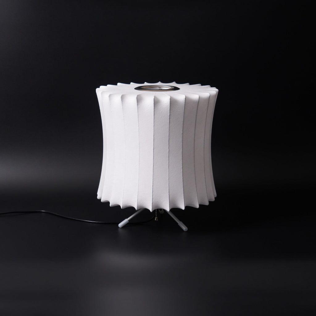 Sphere Form Table Lamp — Triangular Base, Warm Glow