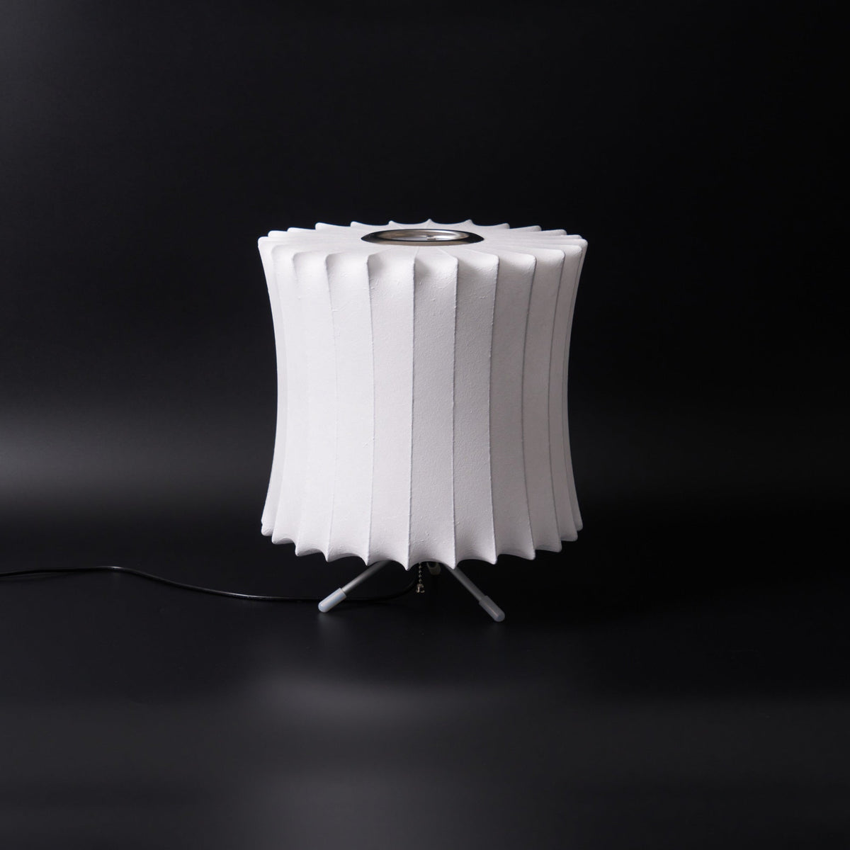 Sphere Form Table Lamp — Triangular Base, Warm Glow