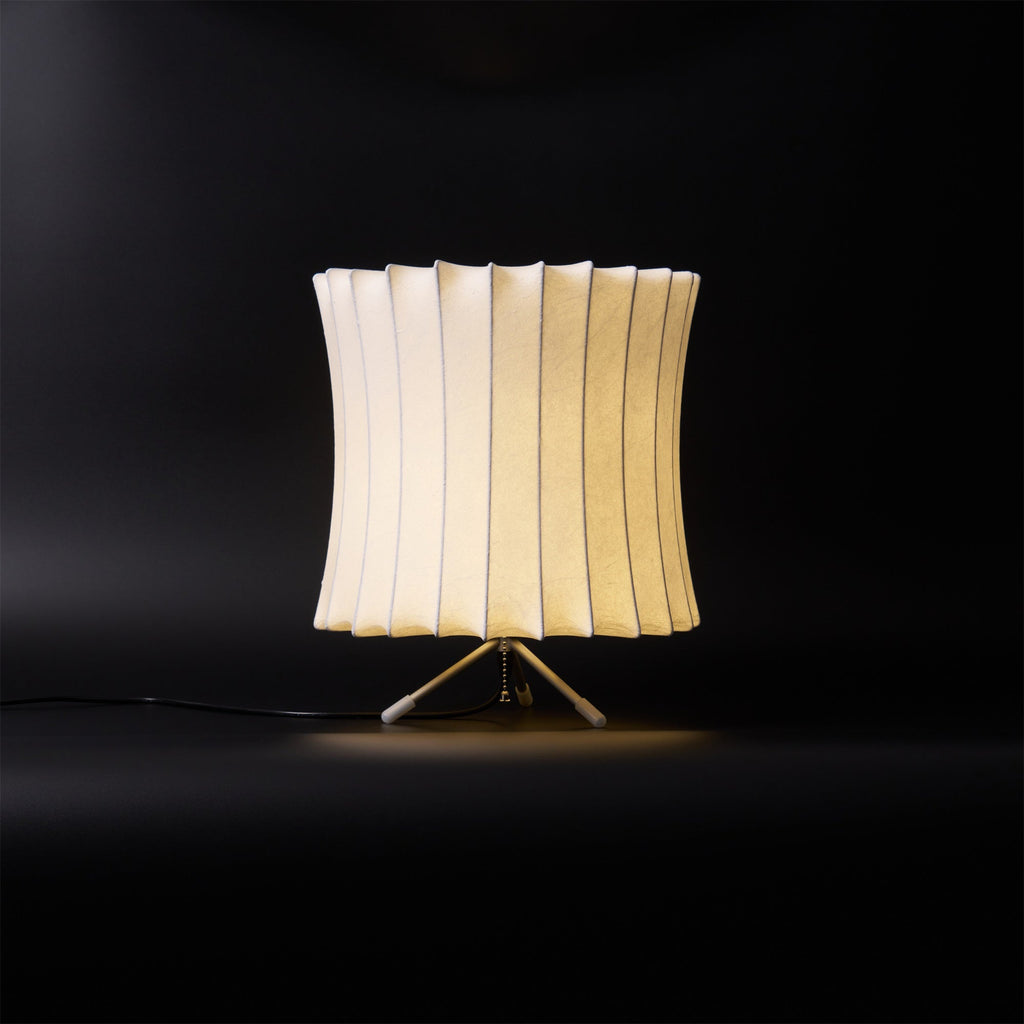 Sphere Form Table Lamp — Triangular Base, Warm Glow