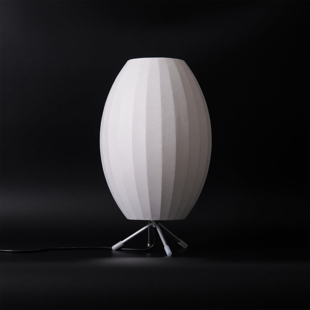 Sphere Form Table Lamp — Triangular Base, Warm Glow