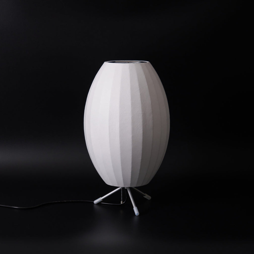 Sphere Form Table Lamp — Triangular Base, Warm Glow