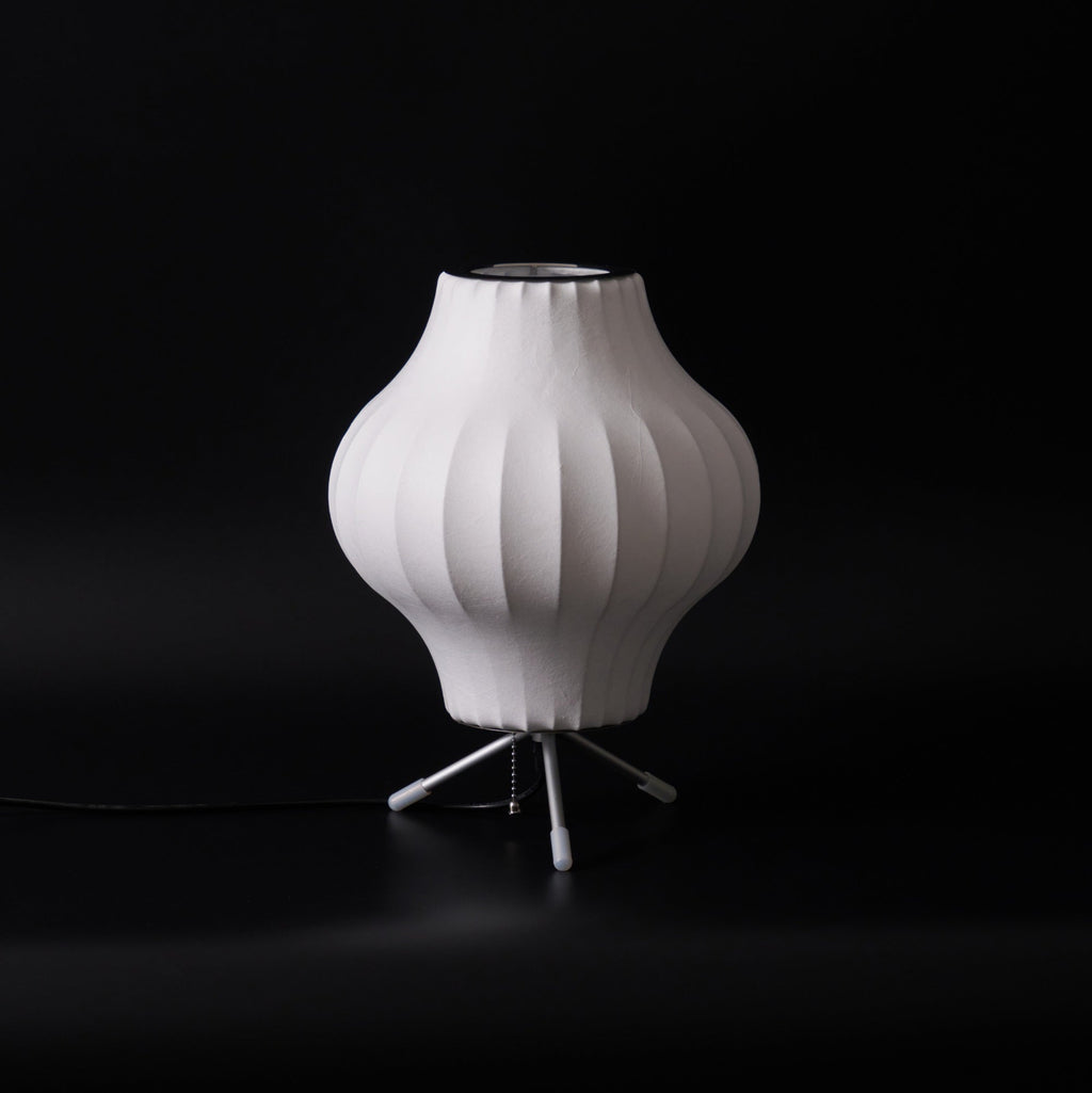 Sphere Form Table Lamp — Triangular Base, Warm Glow