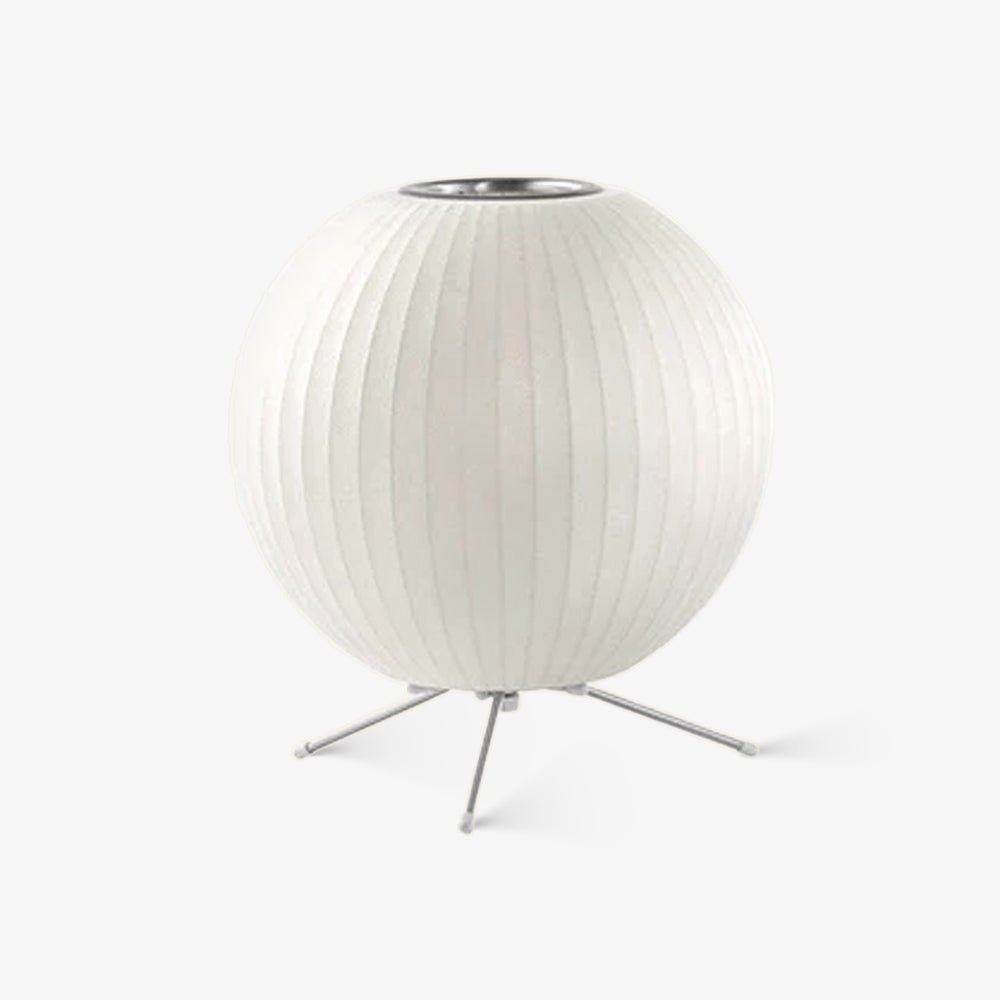 Sphere Form Table Lamp — Triangular Base, Warm Glow