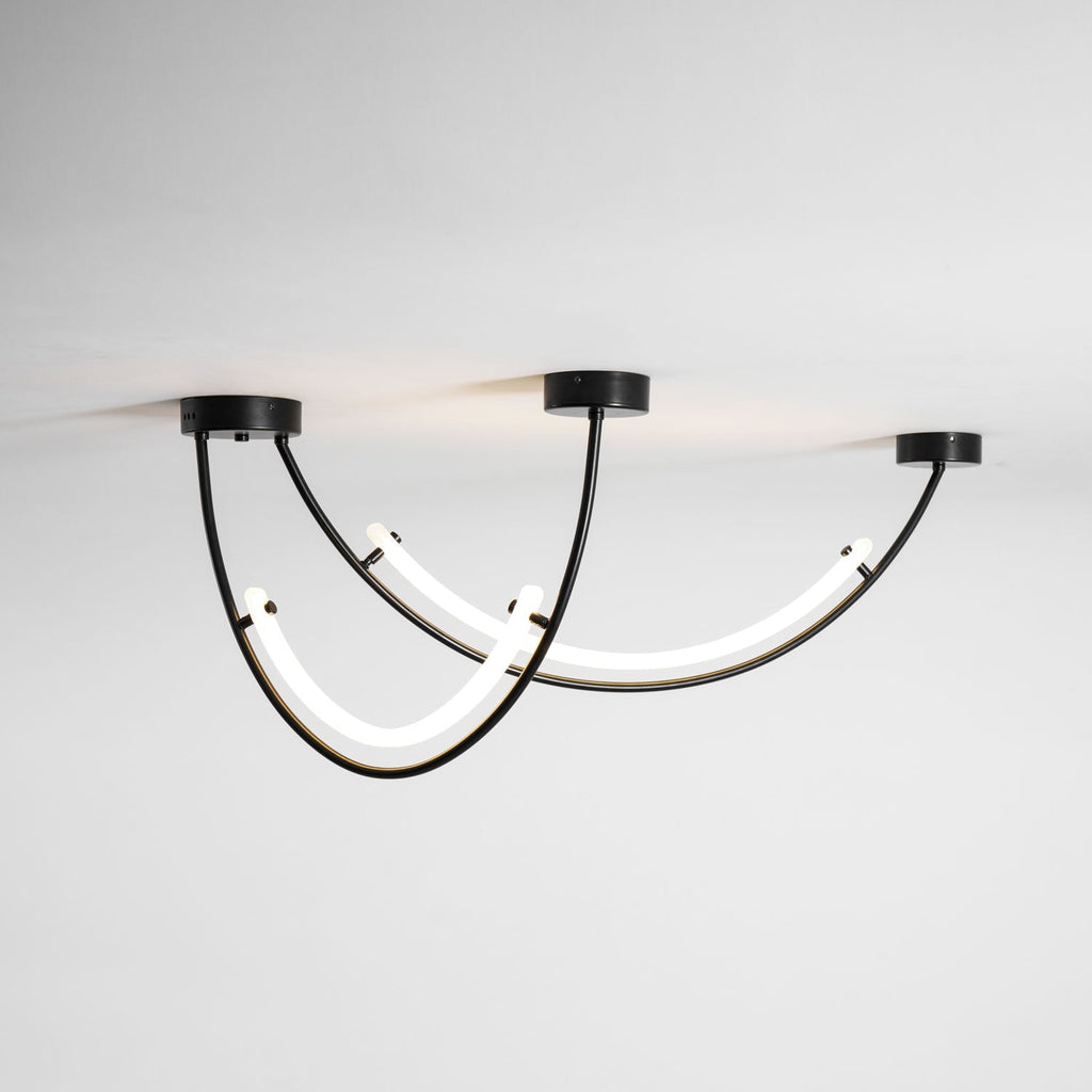 Lampada a sospensione al neon doppia sfalsata — illuminazione integrata da 3000 K